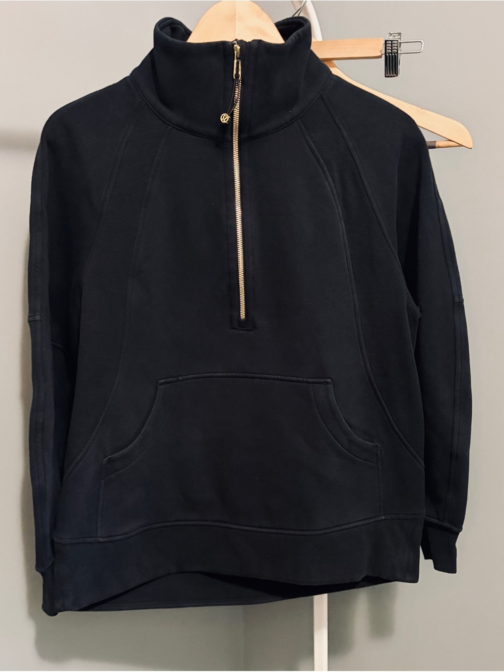 lululemon Scuba Oversized Funnel-Neck Half-Zip *Gold Zipper - Black XS/S